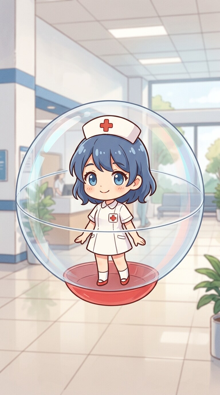 ナース服姿のWAVEちゃんをカプセルに入れたよ | の人気AIイラスト・グラビア