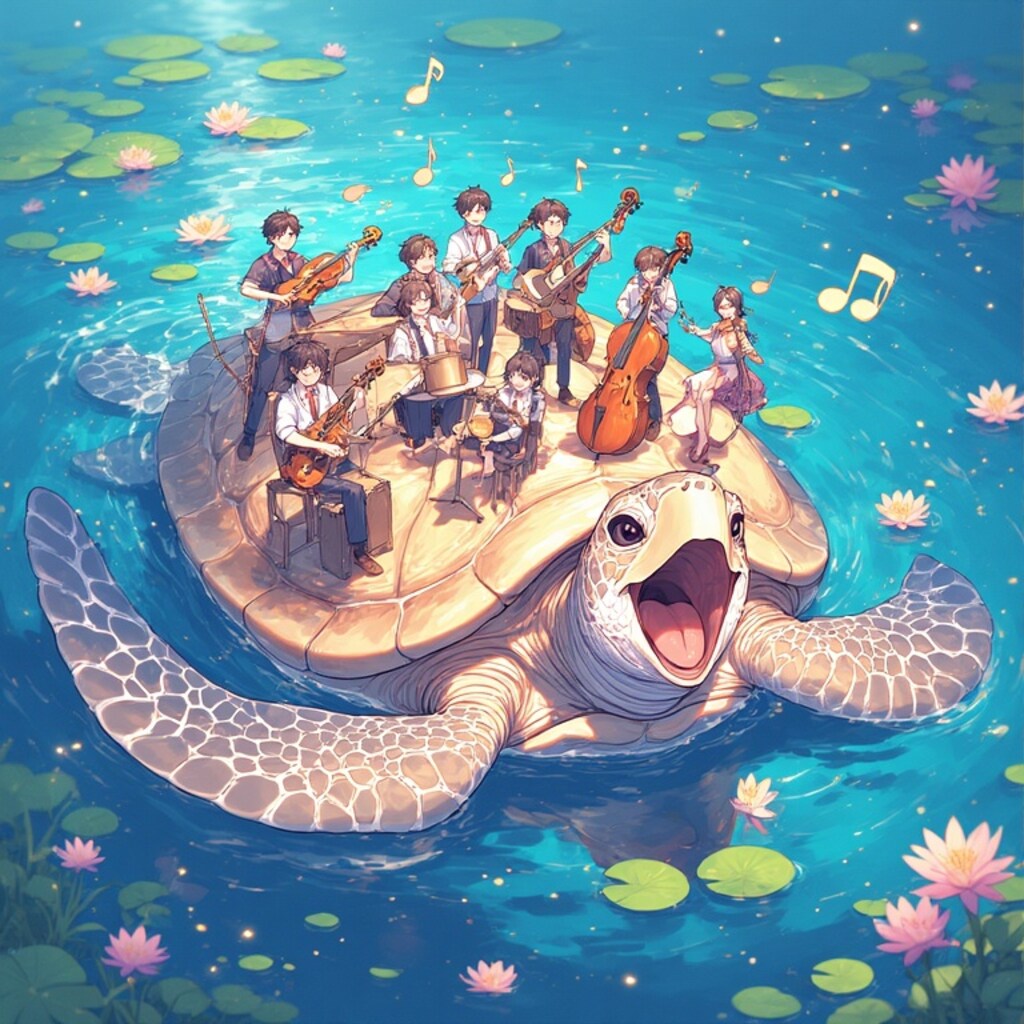 甲羅の上の楽団