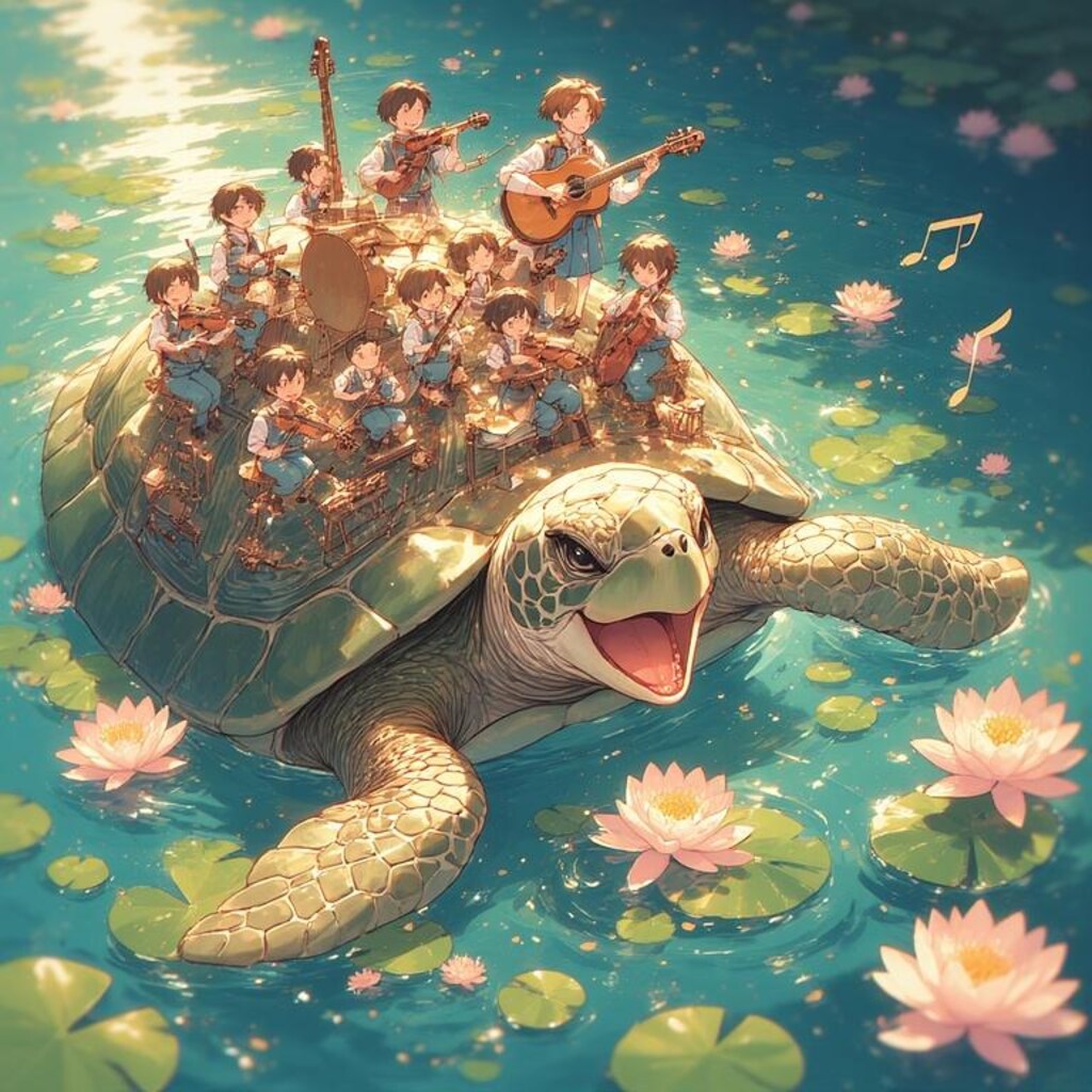 甲羅の上の楽団