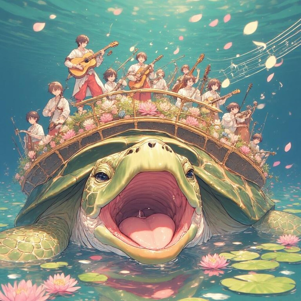 甲羅の上の楽団