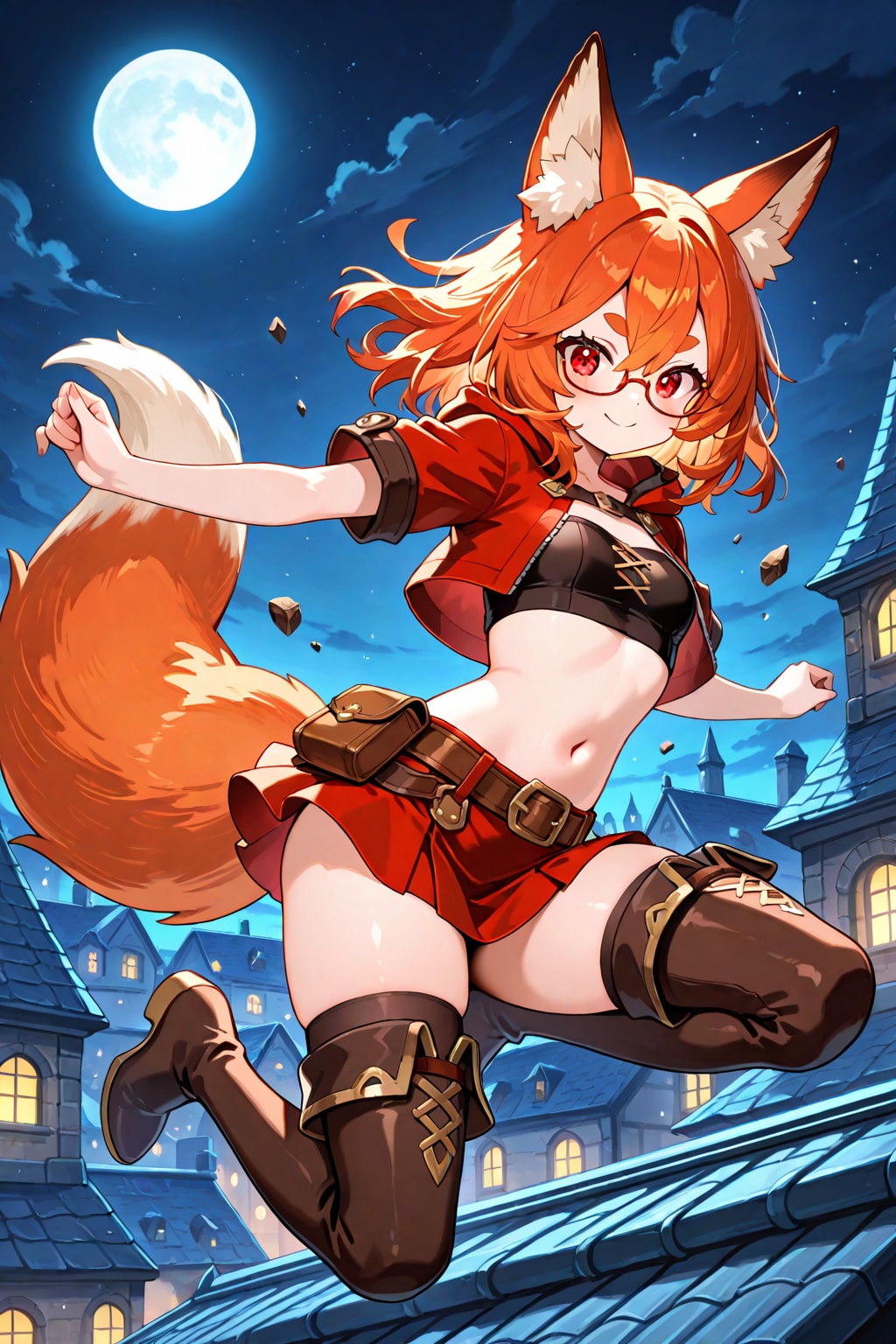 月夜に躍動する稲守あやかちゃん