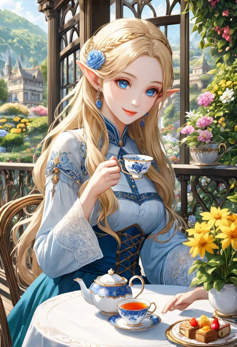 金髪エルフさんのお茶会 3枚目