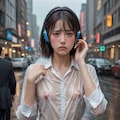 台風のライブ中継をさせられる女子アナ 4枚目