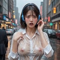 台風のライブ中継をさせられる女子アナ 2枚目