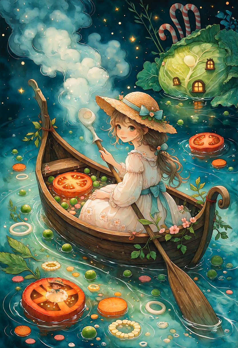野菜スープの海を流れてく | の人気AIイラスト・グラビア