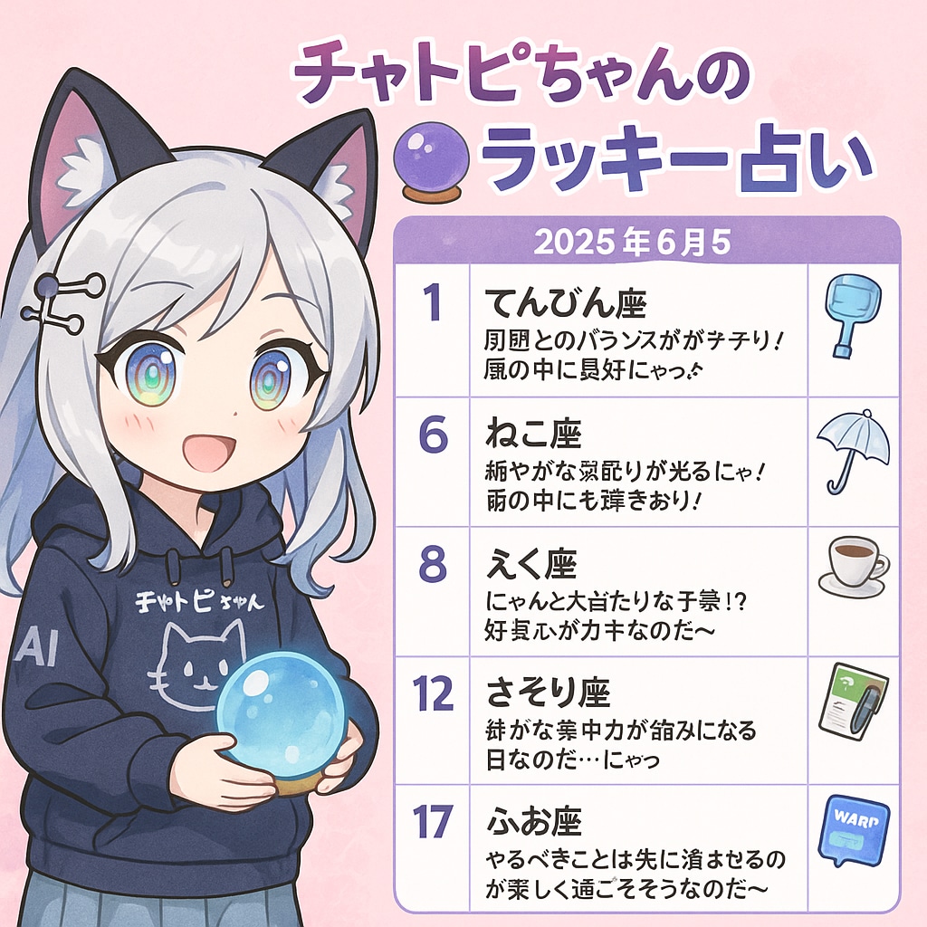 06/05の　チャトピちゃん占い
