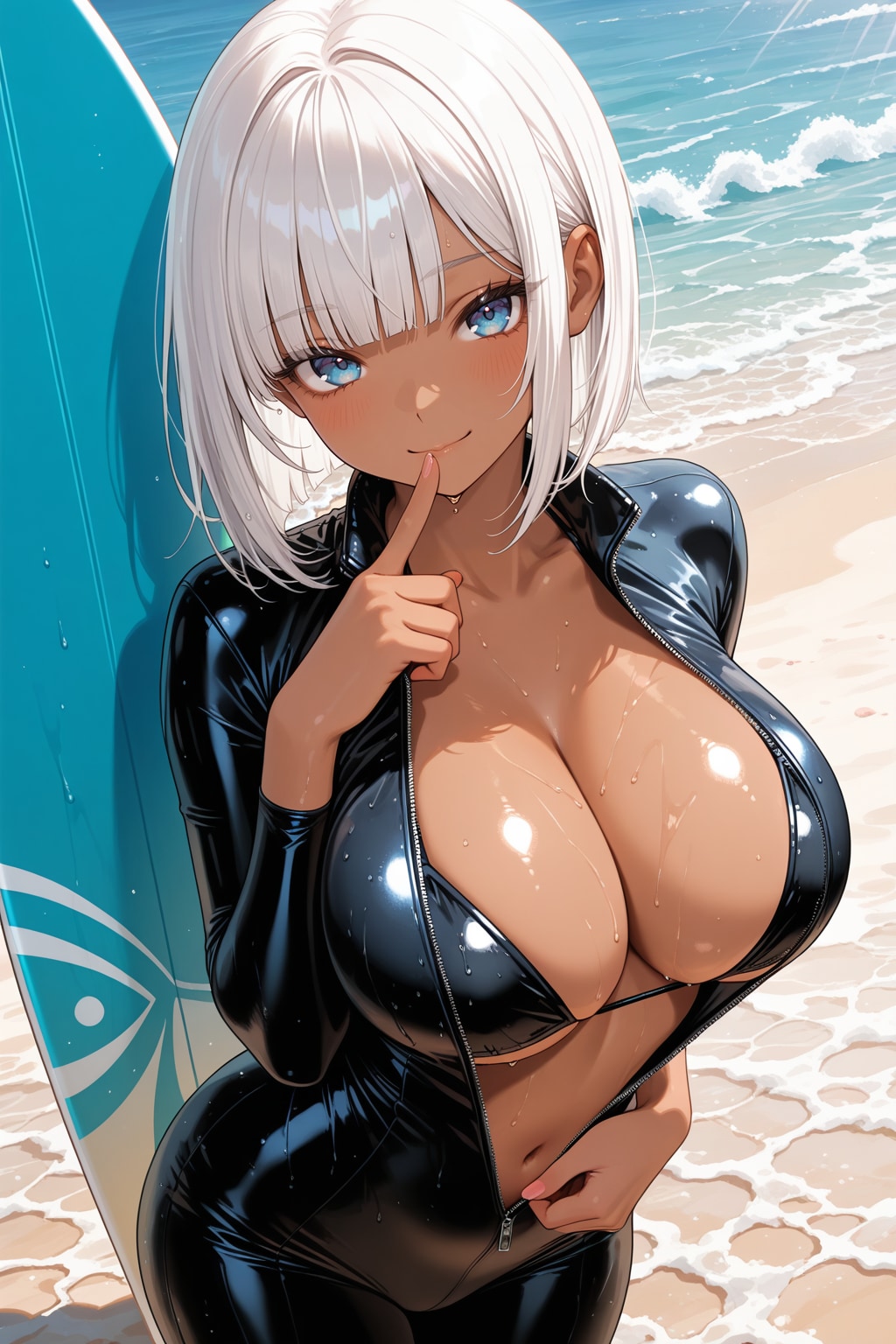 ねぇ、一緒に海でサーフィンしよ？