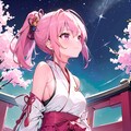 星空を見上げる巫女 4枚目