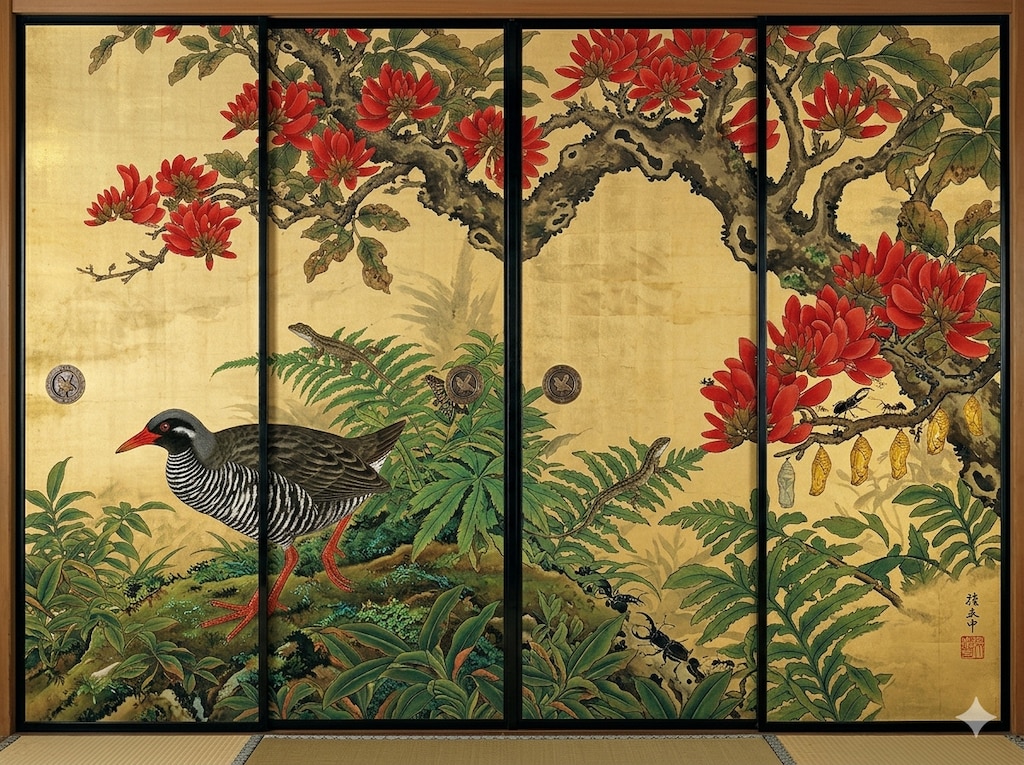 伊藤若冲風「琉球動物絵図」