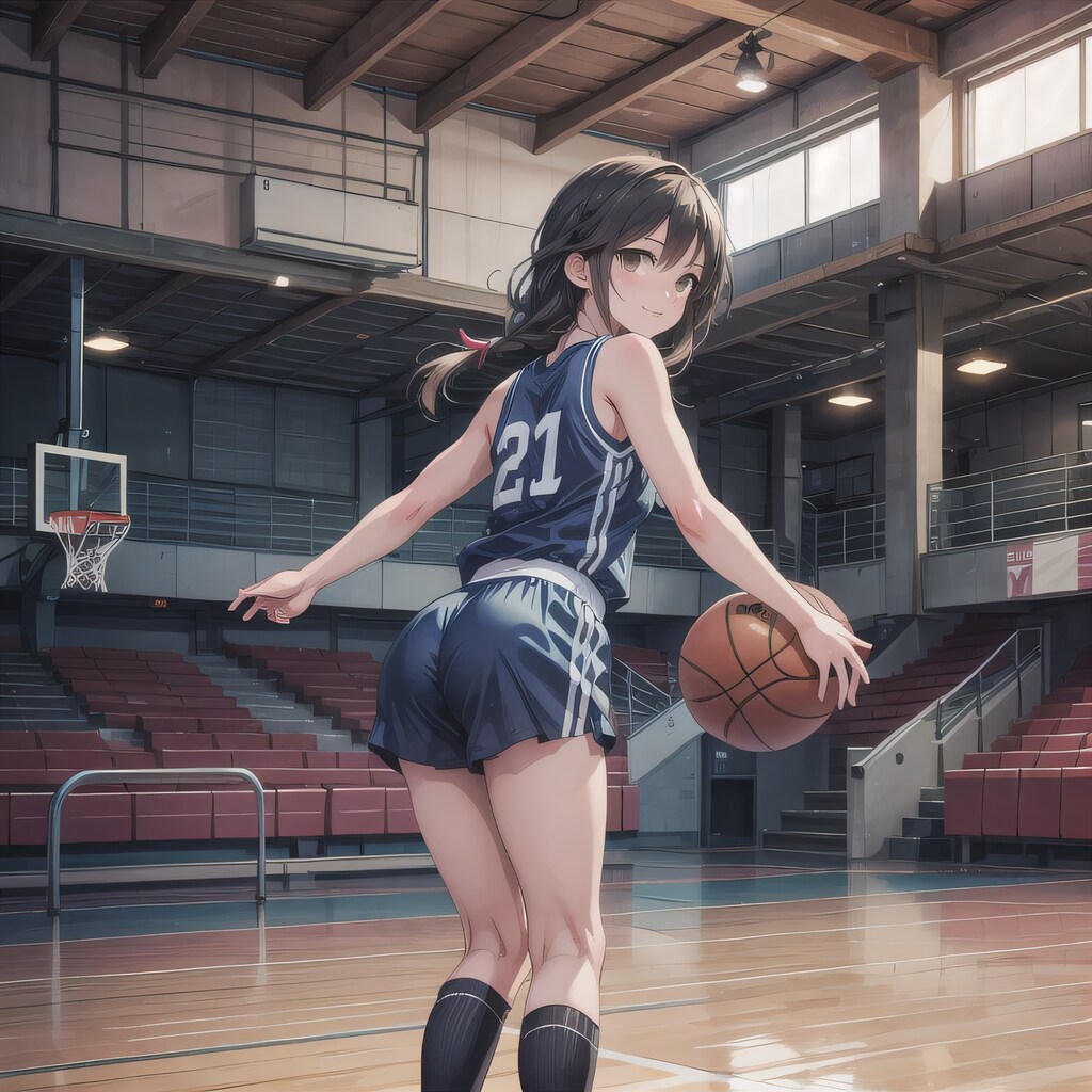 黒髪ポニテでユニフォームの少女１１