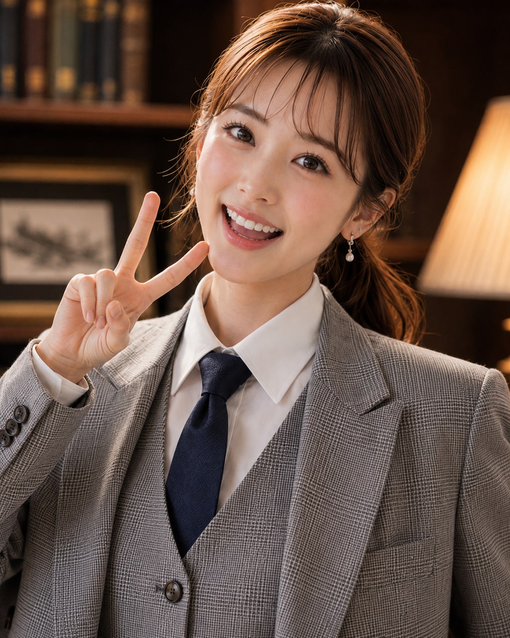 メンズスーツを着た女性