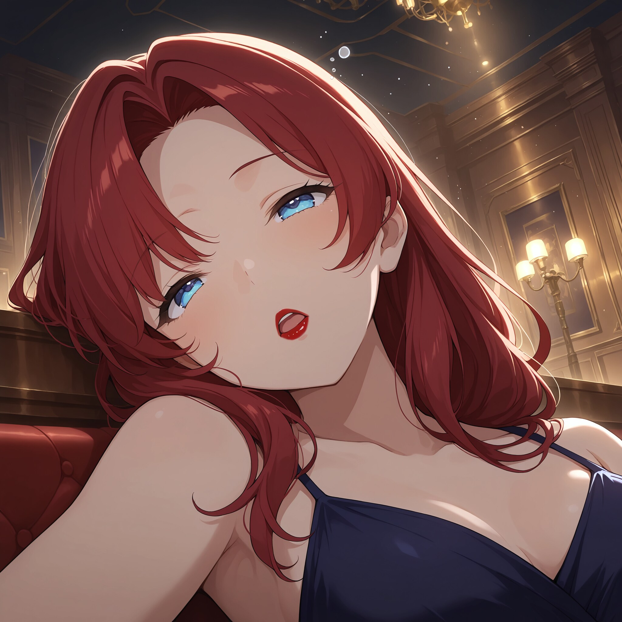 (sleepy:1.2), (crossed eyes:0.8), (rolling eyes:0.8), (blushing:0.6), (dazed:0.5), (open mouth:0.6)