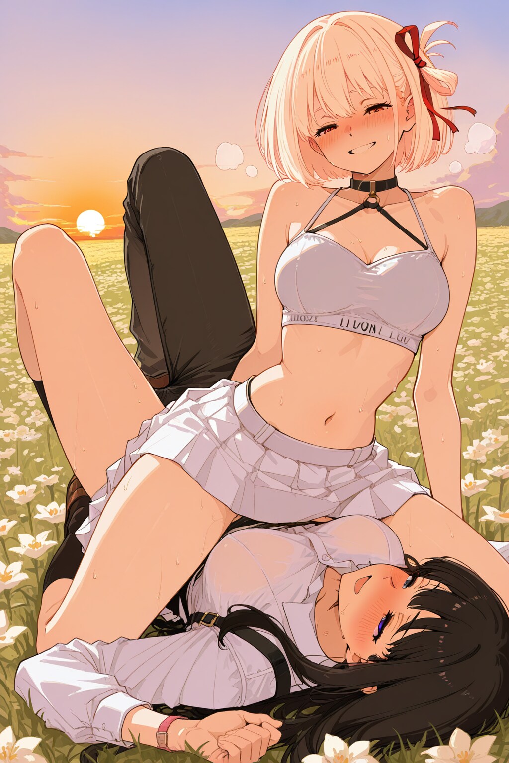 夕暮れの二人