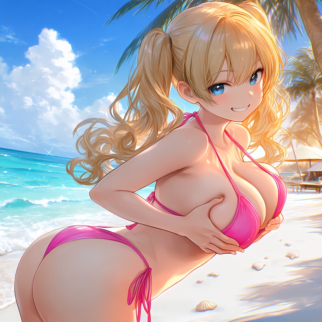おっぱいを強調するツインちゃん