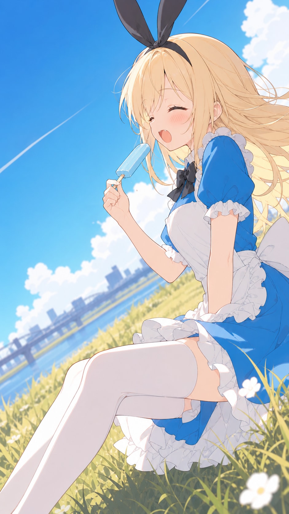 アイスを食べながら