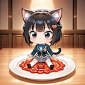 【誕生日FA】ちび凛猫ちゃんもかにをくえるんだな 2枚目