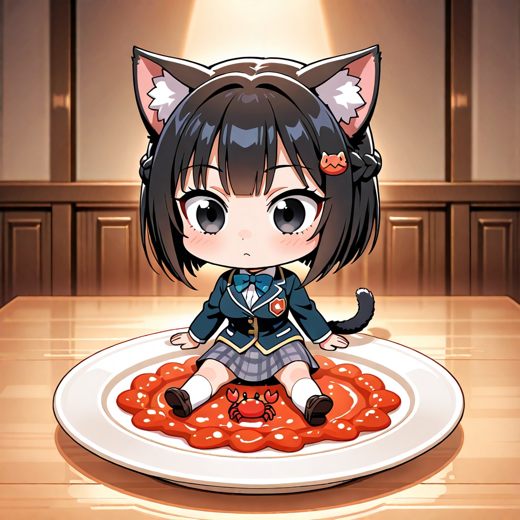 【誕生日FA】ちび凛猫ちゃんもかにをくえるんだな