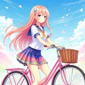 ピクセルちゃんと自転車1 4枚目