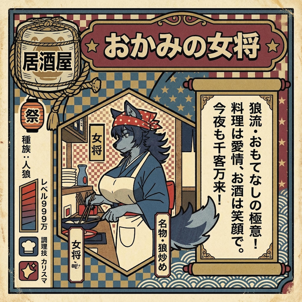 おおかみのおかみさんシール