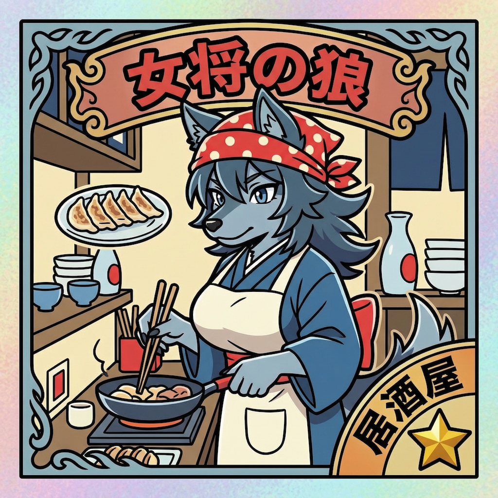 おおかみのおかみさんシール