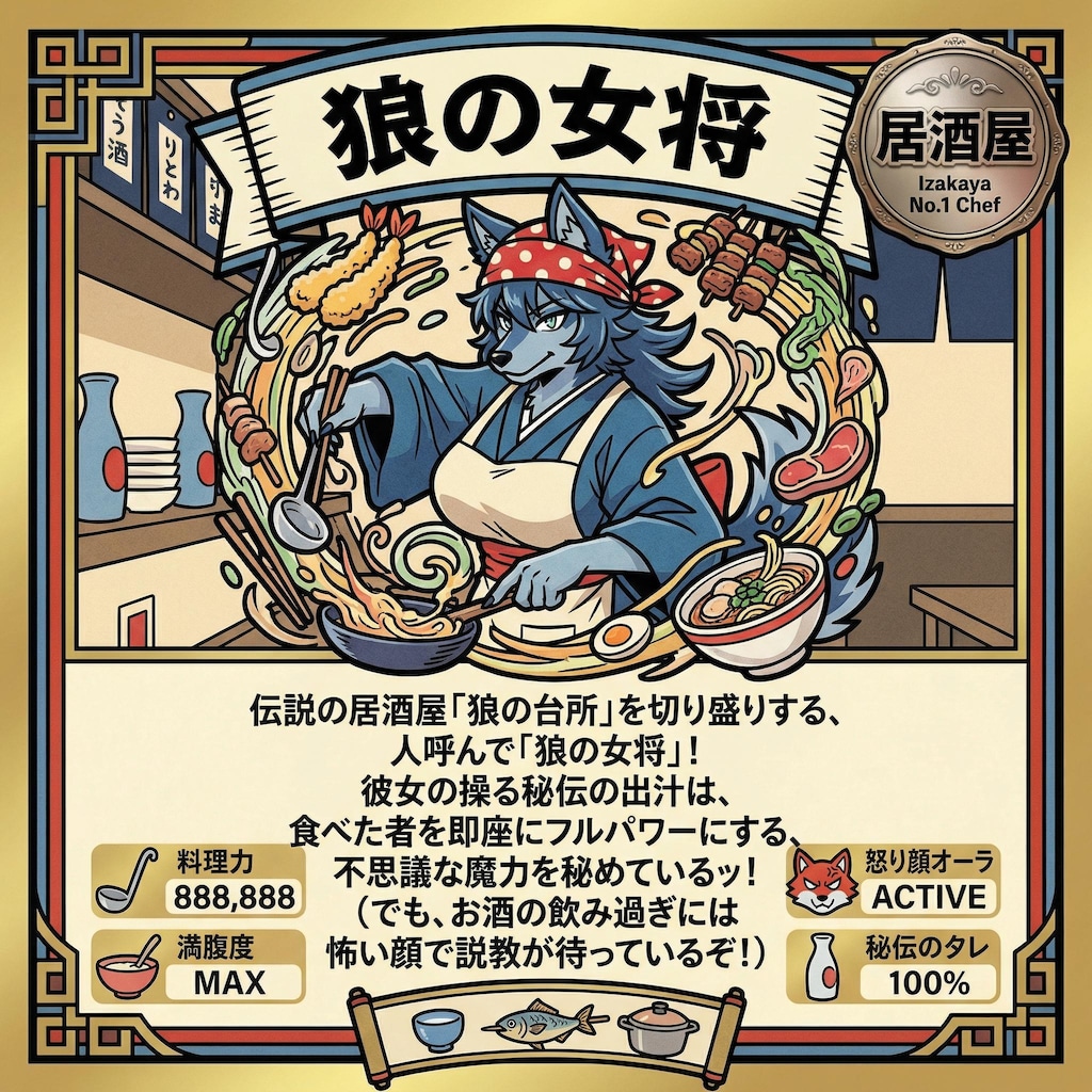 おおかみのおかみさんシール