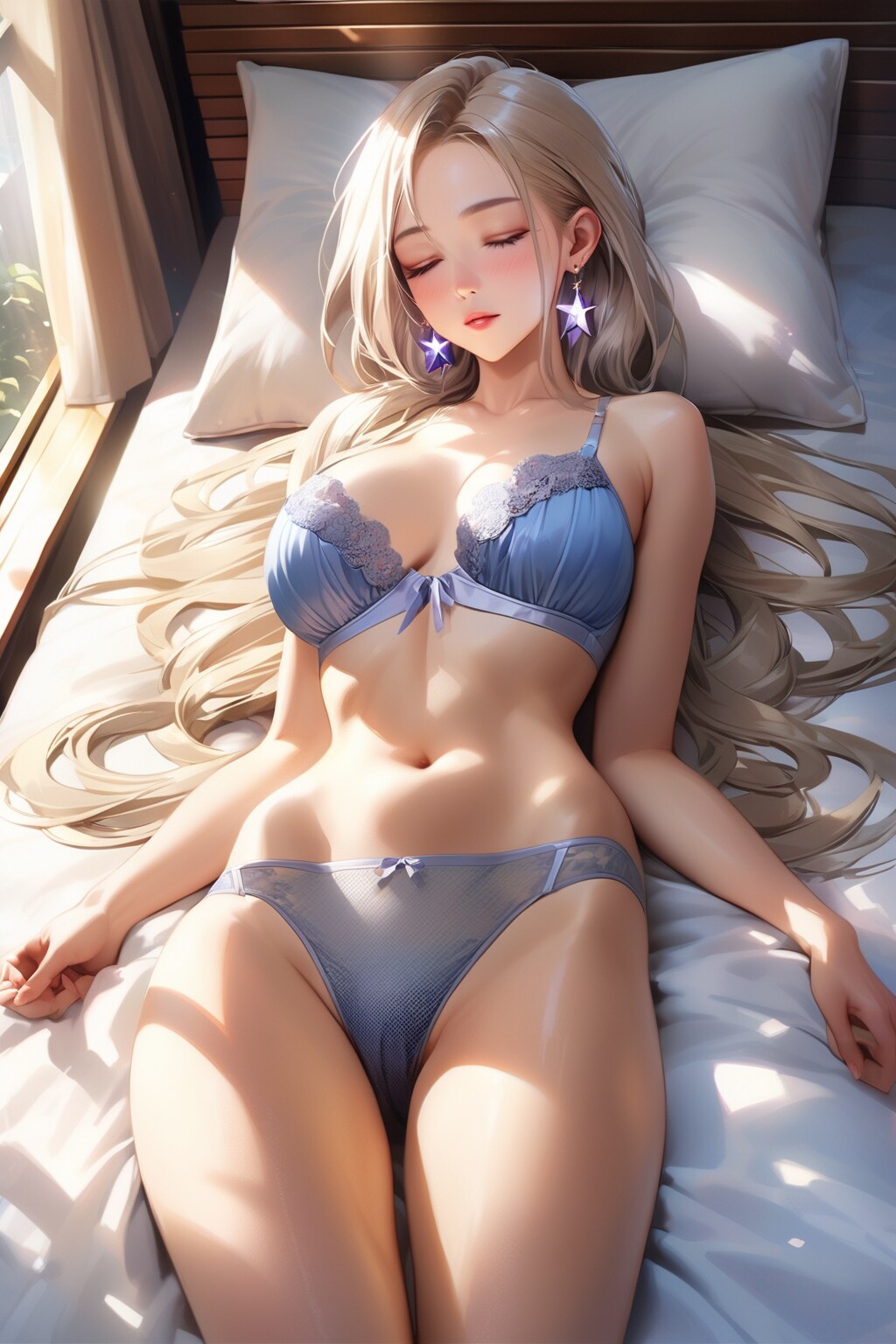 静かに眠る美女