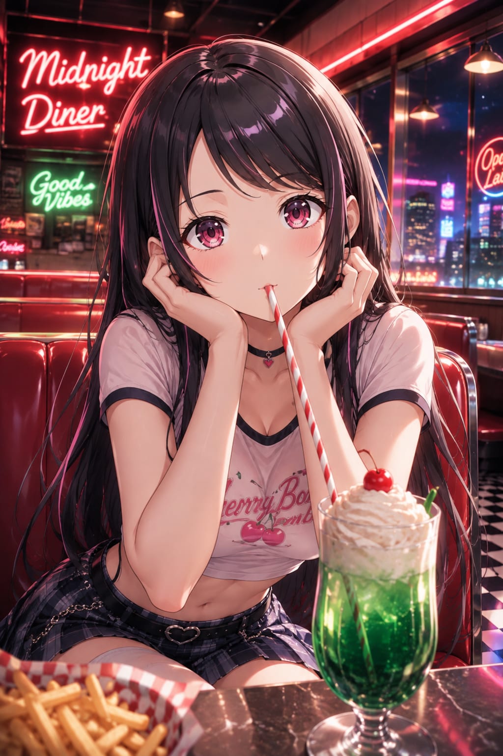 究極シリーズ 【5月：ネオレトロなカフェレストラン（深夜のダイナー風）】いせれべカレンダー 香織Ver.