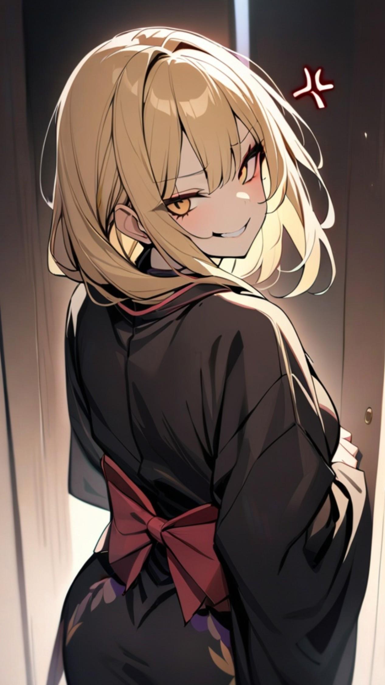 怒る黄色髪ちゃん