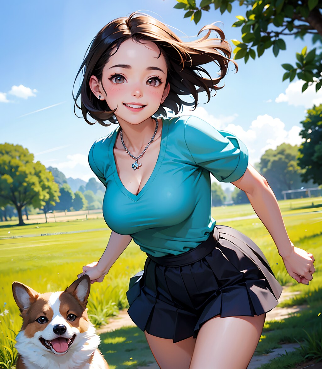 コーギーとランニング♪