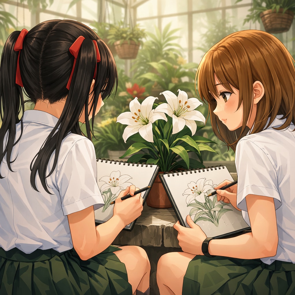 百合のスケッチ（植物学の日　01）