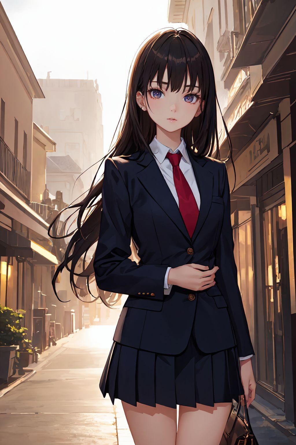 街と黒髪JKちゃん