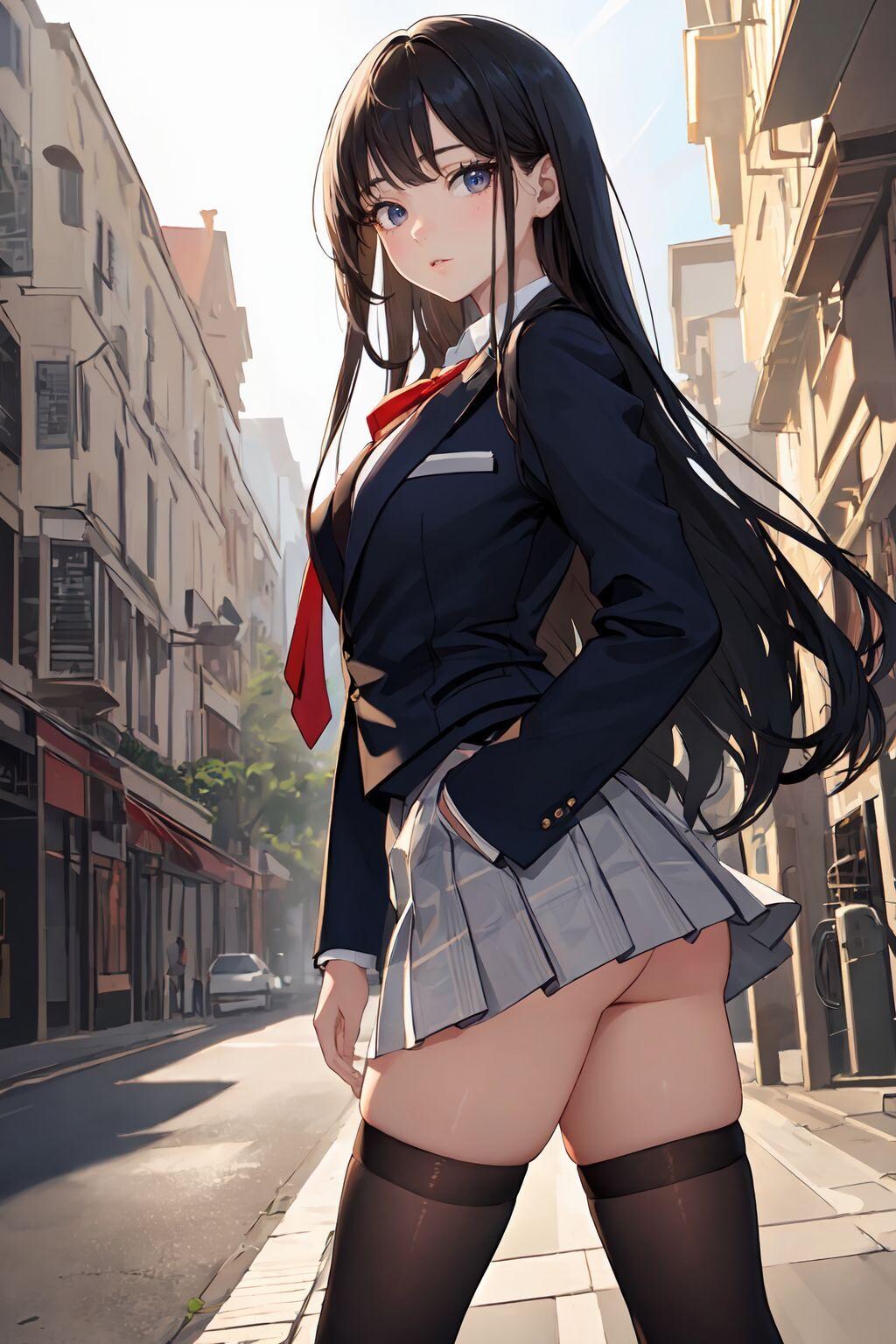 街と黒髪JKちゃん