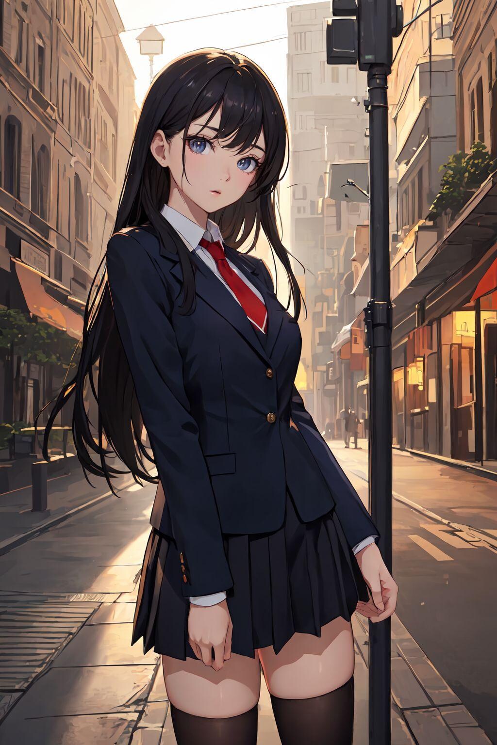 街と黒髪JKちゃん