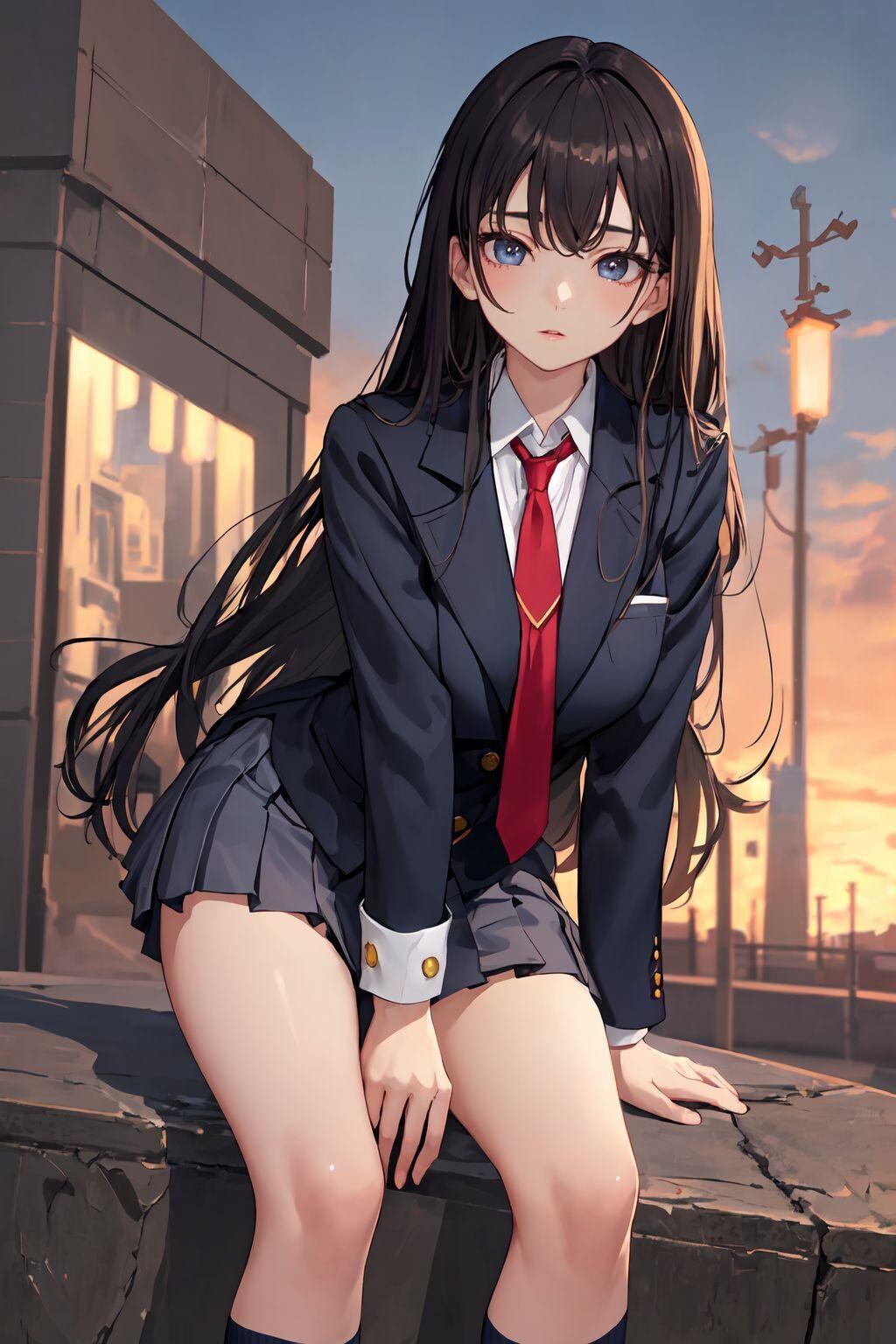 街と黒髪JKちゃん