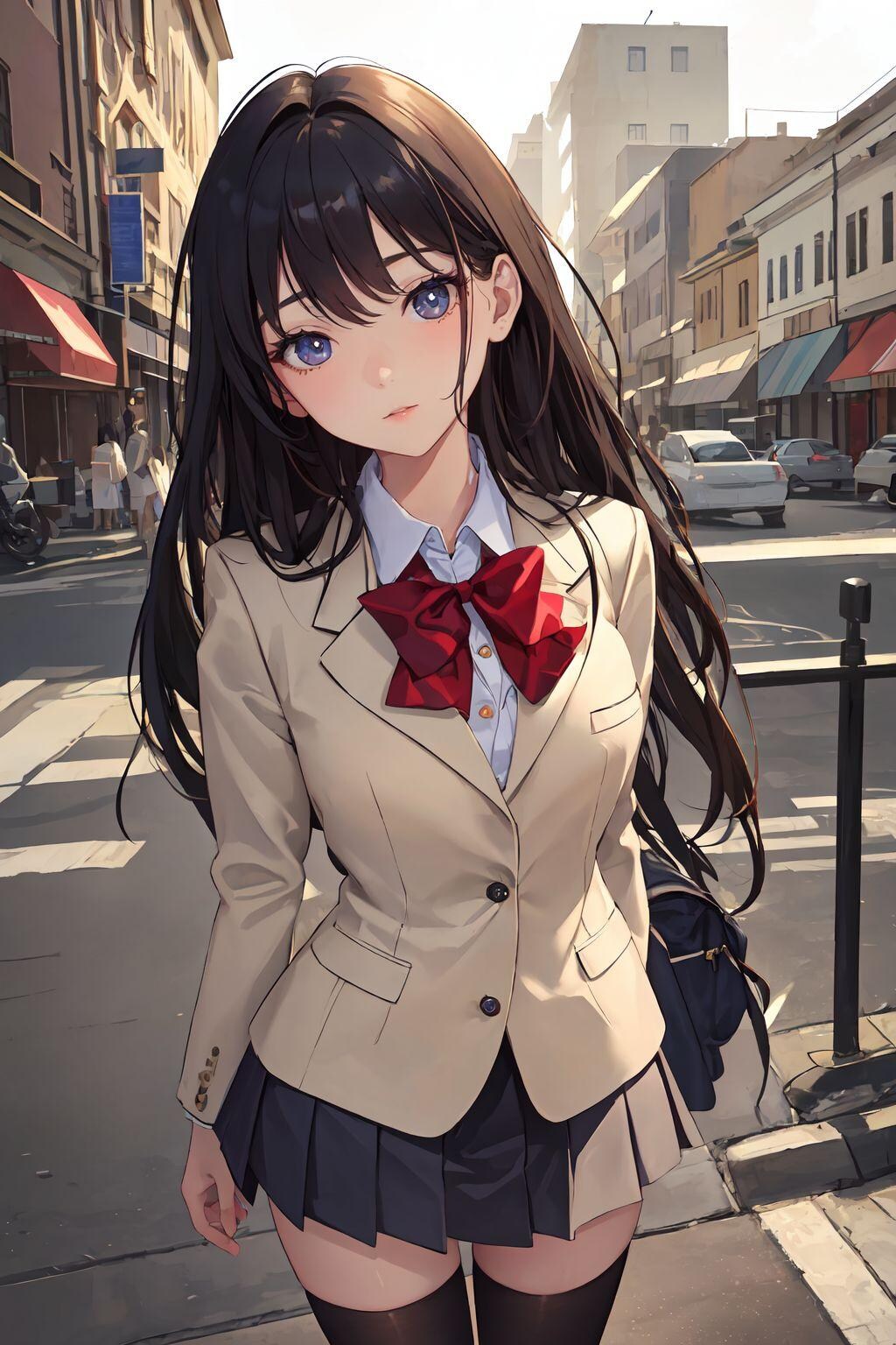 街と黒髪JKちゃん