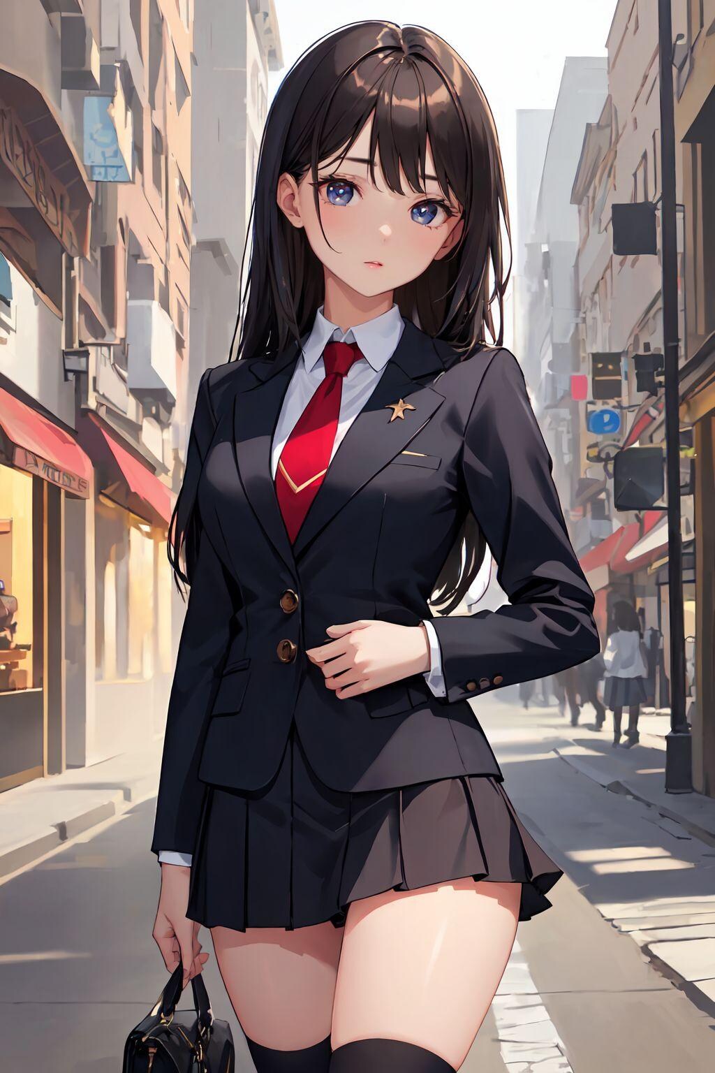街と黒髪JKちゃん