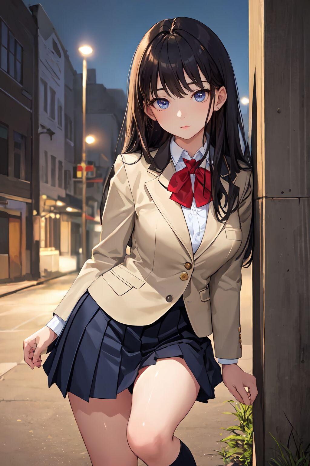 街と黒髪JKちゃん