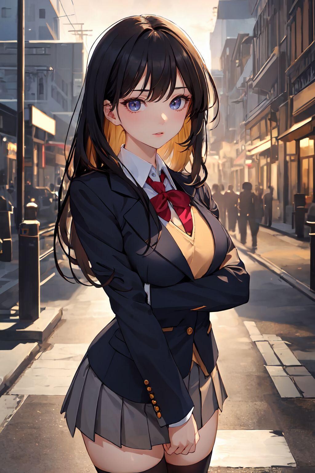 街と黒髪JKちゃん