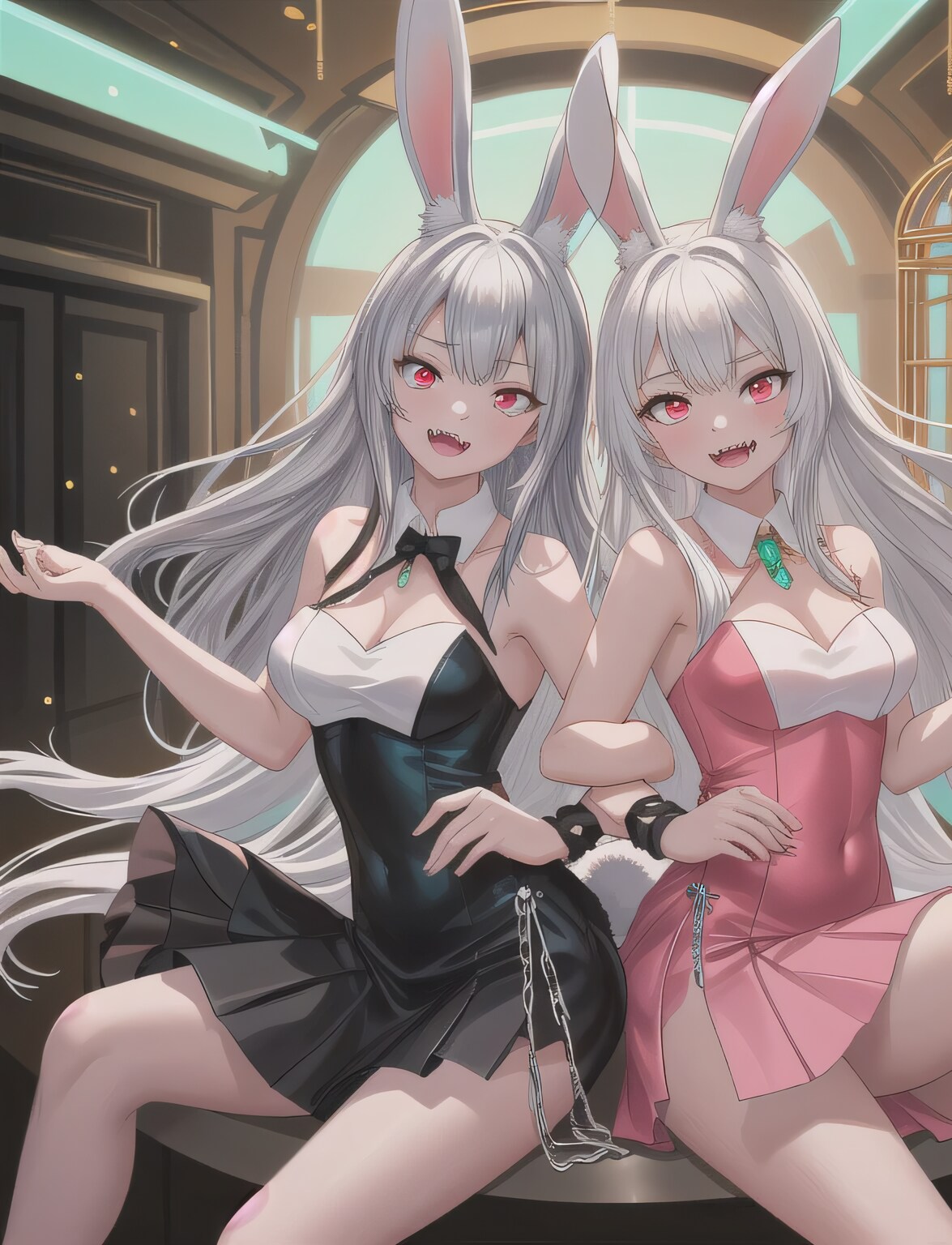 銀髪ロングのバニー | の人気AIイラスト・グラビア