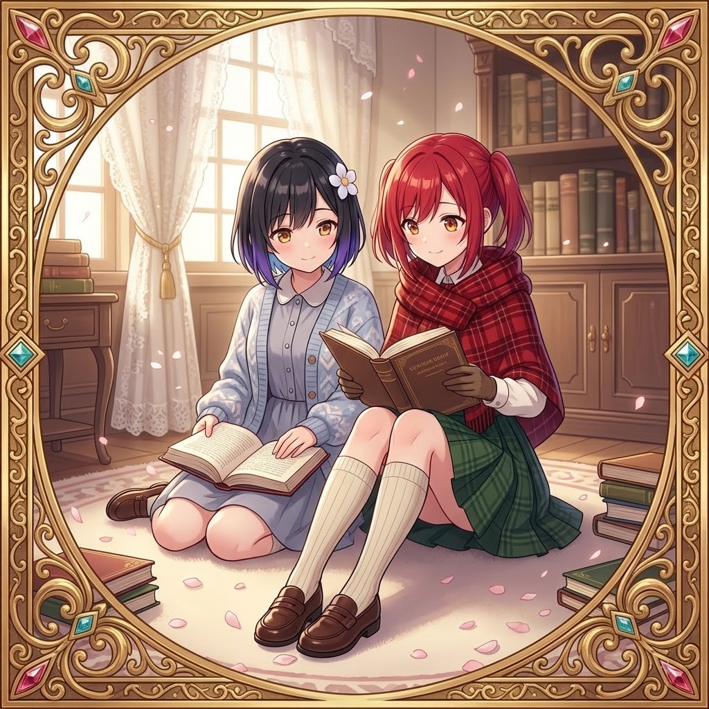 2人で読書♪ | の人気AIイラスト・グラビア