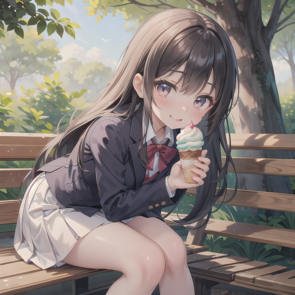 黒髪ロングでブレザーの少女４９