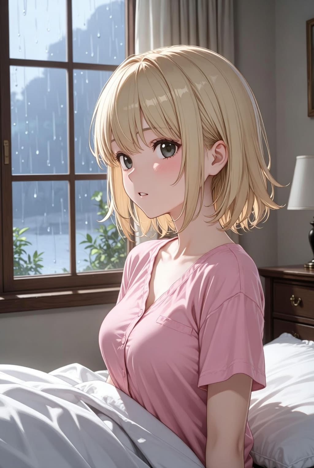 おはよう、雨だね