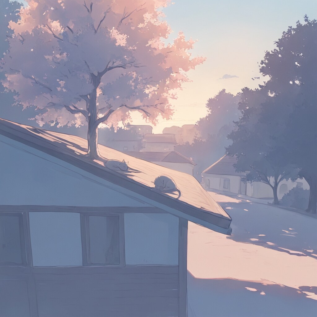 屋根上の猫