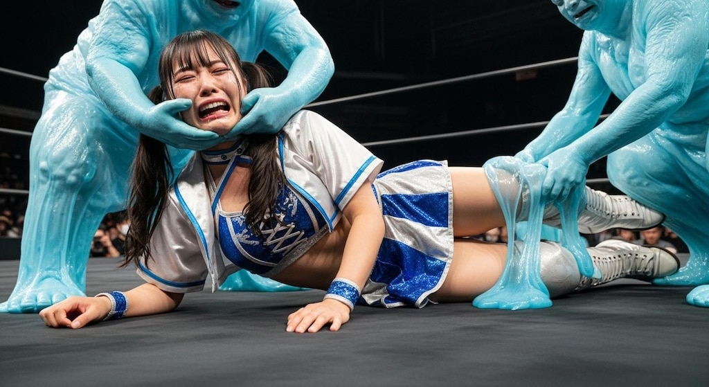 異種格闘プロレスでスライム（人型）に蹂躙されるMIKURU