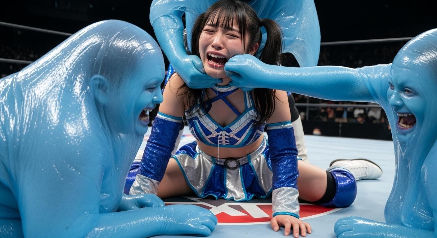 異種格闘プロレスでスライム（人型）に蹂躙されるMIKURU