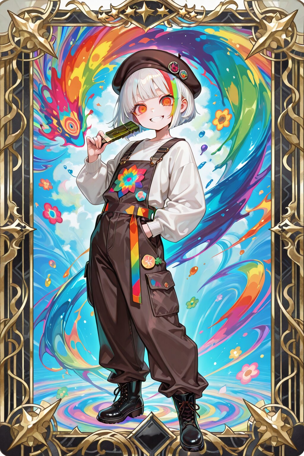 虹色の力を得た白遊ちむちゃん(SSRカード)