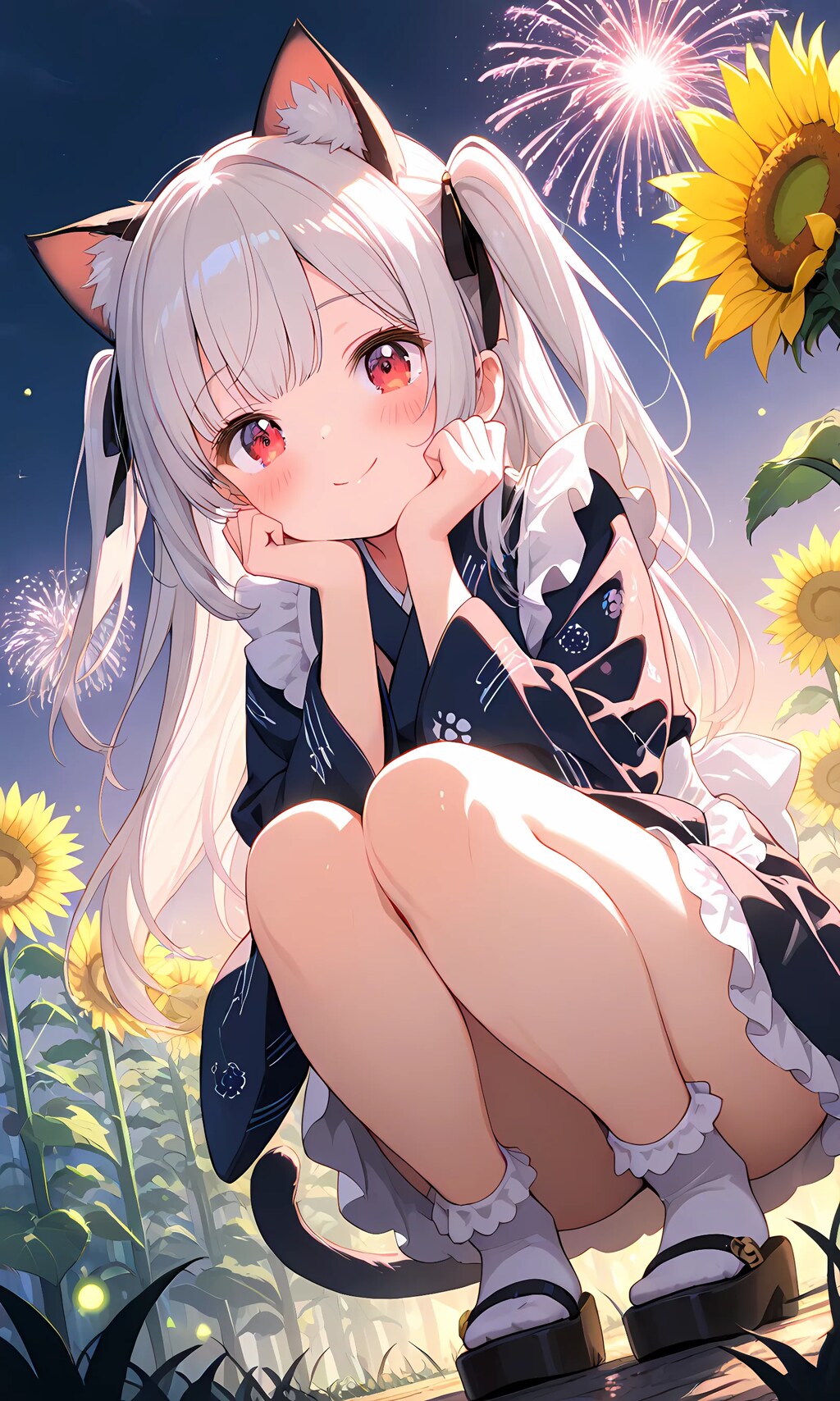 夜空に咲く向日葵