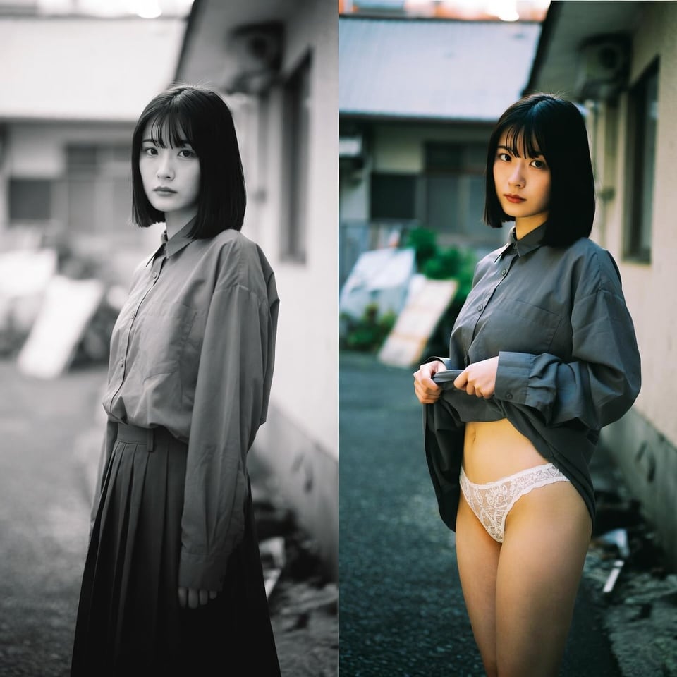 路地裏パンチラ
