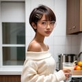 オフショルダーの丸メガネ少女 7枚目