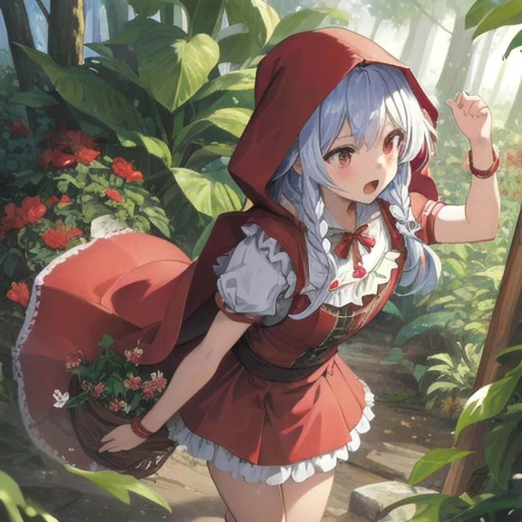 奇怪植物に追われる赤頭巾